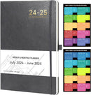 2024-2025 Planner - 2025 Planner Weekly and Monthly, Jul. 2024 - Jun. 2025, 8.5" x 11", Leather Cover Planner with Thick Paper, Back Pocket with Notes Pages - Grey by TinyTreasures Baby Boutique