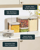 Caraway 1qt Glass Airtight Food Storage Container with Lid – Non-Toxic, BPA-Free Kitchen Storage Container – Stackable, Space-Saving Airtight Container for Dry Goods and More - Perracotta by CozyNest Decor