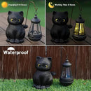 Solar Garden Statue Cat Figurine, Black Cat Statues Garden Decor with LED Light Outdoor Statue for Yard Patio Balcony Lawn Ornament, Housewarming Gifts for Grandma Mom Dad by GreenHaven Gardens