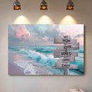 Personalized Gifts for Mom Family Names Street Custom Multi-Name Date of Birth Vintage Street Sign Happy Mothers Day Canvas Wall Art Best Christmas Gifts for Mommy from Daughter Son Children Kids