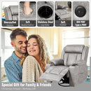 Retro Rocking Recliner Chair, Massage Rocker Recliner Chair with Vibration Massage and Heat, USB and Type-C Ports,360° Swivel Chairs, Living Room, Bedroom, Nursery, RV, Light Grey by TinyTreasures Baby Boutique