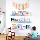 24 inches Iridescent Acrylic Bookshelf, Wall Mounted Display for Kids Room, Nursery, Toddler, Classroom (2 Packs) by TinyTreasures Baby Boutique