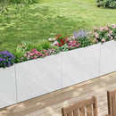 Stoog 38" Large Planters for Outdoor Plants, All-Weather Rectangular Metal Planter Box with Removable Insert Shelf, and Modern Design – Ideal for Plants, Flowers, Vegetables, Garden, White by CozyNest Decor