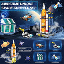 Exploratory Building Blocks Set: 461PCS Rocket, Space Shuttle, Moon Buggy, and Satellite Kit - STEM Learning with Space Capsule - Ideal for 6-12 Year Old Boys by TinyTreasures Baby Boutique