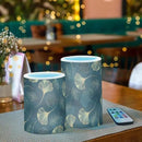Flickering Flameless Candles, Golden Ginkgo Leaf LED Candles with Remote Timer, Set of 2 Battery Operated Candle for Valentine Wedding Birthday by GreenHaven Gardens