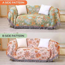 Boho Fall Throw Blanket for Bed，100% Ultra Cotton Soft Breathable Bed Throw Floral Printed Farmhouse Decor Rustic Bed Throws for Couch Sofa Quilt 60" x 80"-Orange& Sage Green by CozyNest Decor