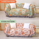 Boho Fall Throw Blanket for Bed，100% Ultra Cotton Soft Breathable Bed Throw Floral Printed Farmhouse Decor Rustic Bed Throws for Couch Sofa Quilt 90" x 98"-Orange& Sage Green by CozyNest Decor
