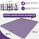 60”x 80” Picnic Blanket Waterproof and Foldable Beach Blanket, 5-Layer Outdoor Mat with Carry Strap for 6 to 8 Adults, for Camping, Park, Beach, Grass, Indoors… by TinyTreasures Baby Boutique