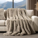 Luxury Faux Fur Throw Blanket, Soft Fluffy Faux Mink Blankets for Bed, Couch, Sofa, Thick Cozy Plush Warm Fur Throws with Reversible Velvet, Natural Mink, 60"x80" by CozyNest Decor