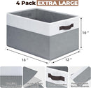 Criusia Extra Large Storage Bins 4 Pack - 16x12in Closet Organizers and Storage Baskets for Organizing Clothes Toy Blanket - Fabric Storage Cubes Containers for Shelves - All Room Organization by TinyTreasures Baby Boutique