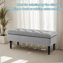 Ottoman with Storage Velvet Storage Bench Holds Up to 500 lbs Ottomans Upholstered Bench with Seating for Bedroom, Living Room, Grey by CozyNest Decor