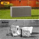 80 Gallon Waterproof Large Resin Deck Box Indoor/Outdoor Lockable Storage Container and Seating for Garden, Pool, and Patio (80 Gallon, Grey) by GreenHaven Gardens
