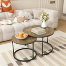 Nesting Coffee Table Set of 2 with Marble Pattern Tops