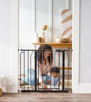 Regalo Easy Step 38.5-Inch Wide Walk Thru Baby Gate, Includes 6-Inch Extension Kit, Pressure Mount Kit, Wall Cups, Black by TinyTreasures Baby Boutique