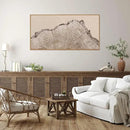SIGNINART Large Tree Ring Framed Canvas Wall Art, Rustic Beige Wooden Wall Decor, Neutral Nature Wood Stump Artwork, Modern Art Prints for Bedroom Living Room Office 20"x40" by CozyNest Decor