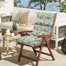 LVTXIII Outdoor Seat/Back Chair Cushion Patio Tufted High Back Cushion, Seasonal Replacement Rocking Chair Cushion with Ties, 22” W x 20D”, Set of 2, Damask Red by GreenHaven Gardens
