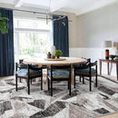 Modern Abstract 6X9 Area Rug for Living Room Bedroom Washable, with Non-Slip Rubber Backing Print Faux Wool Thin, Grey Throw Large Carpet for Kids Playroom Dining Room Pet & Child Friendly by CozyNest Decor