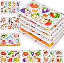 Wooden Peg Puzzles for Toddlers 1-3, 6 PCS Puzzles for Kids, Montessori Toddler Numbers, Vegetables, Fruits, Insects, Sea and Animals Puzzles, Great Preschool Gifts for Girls and Boys by TinyTreasures Baby Boutique