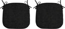 Arden Indoor/Outdoor Foam Seat Pad, 2 Pack, 17 x 16, Patio Cushion, Water Repellent, Fade Resistant, Foam Cushion Black Leala by GreenHaven Gardens