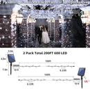 2-Pack 200FT Solar String Lights for Outside, 600 LED Extra-Bright Solar Light Outdoor with 19 Modes & Timer, Waterproof Fairy Solar Lights for Garden Patio Tree Christmas Decorations (Cool White) by GreenHaven Gardens