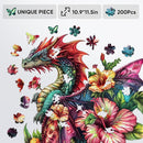 Wooden Puzzles for Adults, Dragon Puzzle Challenge Jigsaw Puzzles 300 Piece (Royal,12.62 in) Thickened Unique Shapes Family Reunion Puzzle, Best Gift for Adults and Kids, Family Game by TinyTreasures Baby Boutique