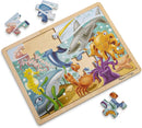 Melissa & Doug Under The Sea Ocean Animals Wooden Jigsaw Puzzle with Storage Tray (24 pcs) by TinyTreasures Baby Boutique