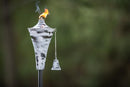 Set of 4, Oahu Premium Metal Outdoor Torches for Patio, Lawn and Garden - Tiki Style Metal Torch/w Snuffer, Fiberglass Wick & Large 16oz Oil Lamp - 53" Tall (Whitewash) by GreenHaven Gardens