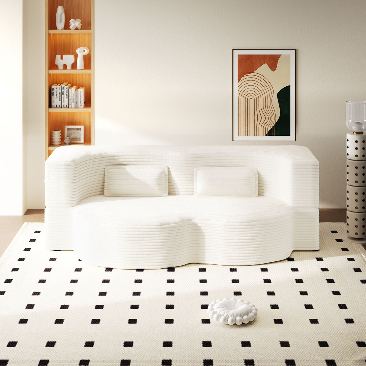 Floor Sofa With 2 Pillows, Convertible Twin Size Mattress For Living Room, photo 17 of 35
