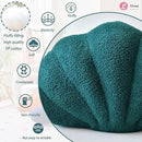 Emerald Green Seashell Throw Pillows, Shell Shaped Throw Pillows, 13 Inch Soft Home Decorative Pillow Plush Cushion for Bed Couch Living Sofa Room Decor Accent Throw Pillow by CozyNest Decor