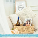 VATIMA Hyacinth Large Wicker Basket 15.5x10.8x6.2" - Rectangular, Wooden Handles, Shelf Organizer by CozyNest Decor