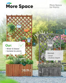 Quictent Raised Garden Bed Wood Planter Box with Lattice Trellis for Vine Climbing Plants Flower Free-Standing, for Patio Garden Indoor Outdoor 29x12x70 in by GreenHaven Gardens