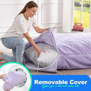 Hobestluk 3 in 1 Bean Bag Chair Giant Bean Bag Chairs for Adults with Plush Faux Fur Cover Convertible Bean Bag Floor Cushion with Machine Washable Cover for Living Room (Plush Purple) by CozyNest Decor