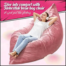 Hobestluk 3 in 1 Bean Bag Chair Giant Bean Bag Chairs for Adults with Velvet Cover Convertible Bean Bag Floor Cushion with Machine Washable Cover for Living Room (Velvet Pink) by CozyNest Decor