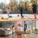 Kids Indoor Basketball Hoop with Scoreboard & Timer,Toddler Adjustable Height Basketball Goal Toy for Outdoor Backyard,Sports Game Play by TinyTreasures Baby Boutique