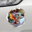 Baby Dragon 3D Wall Decal – Cute Fantasy Sticker with Torn Wall Effect – 4.7W x 4.5H inches by TinyTreasures Baby Boutique