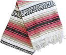 Del Mex Classic Mexican Blanket, Large Authentic Woven Falsa Throw (70"x50"), Artisan Southwest Décor for Beach, Yoga, Outdoors (Pink/Tan) by CozyNest Decor