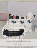 Rectangular Folding Laundry Basket,Canvas Basket,Nersury Hamper,Suitable for Children,Office,Bedroom,Clothes,Toys Storage (REC whale), 14.9’’L ×10.2’’W×9.05’’H inches by TinyTreasures Baby Boutique