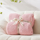 Snuggle Sac Buttery Pink Throw Blanket for Couch, Reversible Super Soft Knitted Blankets, Warm Cozy Knit Fuzzy Plush Lightweight Throws Dupes for Sofa, Bed, Picnic, Pink, 50 x 70 inches by TinyTreasures Baby Boutique