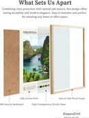 HesenDot Natural OAK Wood Framed Philippines Natural Scenery Wall Art,12x16in Busuanga Island Landscape Canvas Print,Urban Landmark Wall Decor for Living Room,Bedroom,Office Gallery,Set of 1 by CozyNest Decor