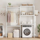5-Tier Over-The-Washer Shelf - Adjustable 28" Laundry Organizer with 100lb Double Wood Shelves, Space-Saving Storage Unit for Small Homes (White) by CozyNest Decor