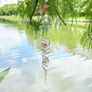 FONMY Dragonfly Gazing Ball Spiral Wind Spinner Sun Catcher Rainbow Maker Silver Spiral W/Pink K9 Crystal Ball Tree Hanging Ornament Indoor Outdoor Garden Decor. 19.5inch H by GreenHaven Gardens