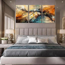 Abstract Living Room Pictures Wall Decor - Modern Bedroom Wall Decor Above Bed - Large 3 Piece Canvas Wall Art for Office Size 24" x 36" by CozyNest Decor