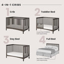 Child Craft London 4-in-1 Convertible Crib, Baby Crib Converts to Day Bed, Toddler Bed and Full-Size Bed, 3 Adjustable Mattress Positions, Non-Toxic, Baby Safe Finish (Dapper Gray) by TinyTreasures Baby Boutique