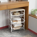 4-Layer Fruit Basket Kitchen Food Organizer and Rack, Stackable Storage Cart with Desktop, Pull-Out Hollow Metal Basket, Sliding Out Storage (Black 4-Layer Rack) by CozyNest Decor