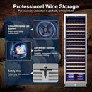 Upgraded 190 Bottles Wine Cooler Refrigerator,24 Inch Wide Wine Fridge with Professional Temperature Control System, Freestanding or Built-in installation, Quiet Operation