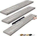 Sorbus Floating Shelves for Wall - 48 Inch Long Bathroom Shelves, Wall Decor for Bedroom, Kitchen, Living Room & Book Storage - Mounted Floating Shelf with Invisible Brackets (Gray, 3 Pack) by CozyNest Decor