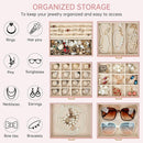 AKOZLIN 6-Tier Jewelry Box Organizer Functional 5 Drawers Leather Jewelry Storage Case for Women Girls Ring Necklace Earring Bracelet Holder Organizer with Mirror Pink by TinyTreasures Baby Boutique