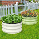 2pcs 2x2x1 FT Galvanized Raised Garden Bed Kit, Round Raised Garden Beds Outdoor Raised Beds for Gardening, Planter Boxs for Vegetables Flower Herb(Pearl White & Sage Green) by GreenHaven Gardens