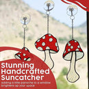 SENSORY4U Fly Agaric Hand-Painted Mushroom Stained Glass Suncatcher 3-Pack - Moon and Toadstool Window Hanging Ornaments - Nature-Inspired Home Décor for Plant and Mushroom Lovers by GreenHaven Gardens