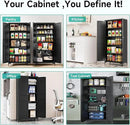 Metal Storage Cabinet with Doors and Shelves,Black Storage Cabinet with Leg,Metal Pantry Cabinets,Ventilated Pantry Closet,Tall Large Cupboard for Home,Kitchen,Dining/Living/Laundry Room by CozyNest Decor